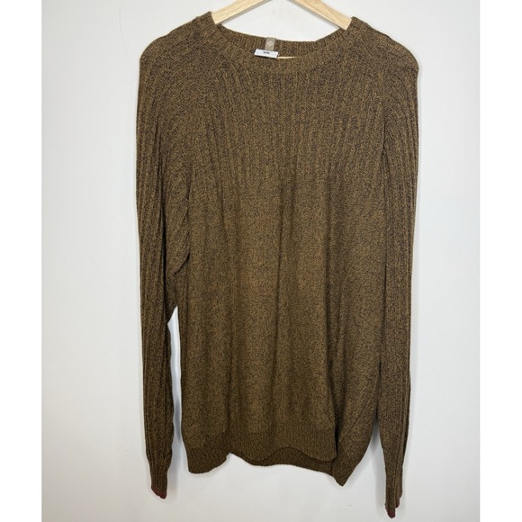 Columbia Sweater Men's XL Brown Knit Ribbed Crew Neck Outdoors Cabin Grandpa - Picture 1 of 8